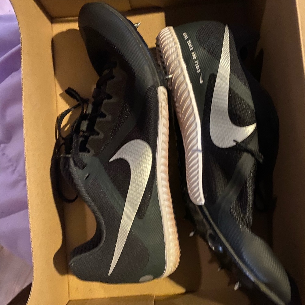 Nike Black and White Track spikes